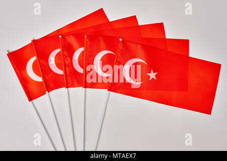 Collection de drapeaux de la Turquie. Drapeaux turcs sur fond blanc isolé. Banque D'Images