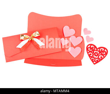 La conception romantique ensemble isolé sur blanc. Pour être utilisé pour les cartes postales, invitations, cartes, enveloppes design Banque D'Images