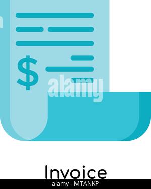Icône facture isolé sur fond blanc Illustration de Vecteur
