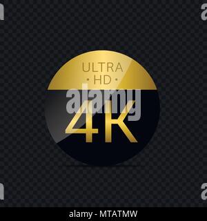Étiquette Ultra HD 4K Illustration de Vecteur