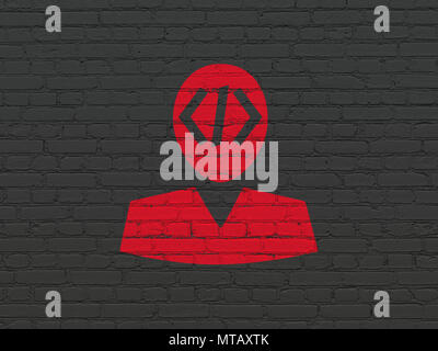 Concept de programmation : Programmeur sur wall background Banque D'Images