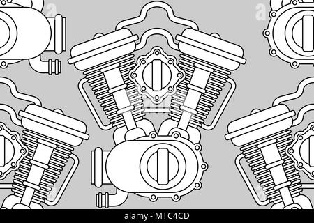 Modèle de vélo de moteur sans couture. Moto moteur arrière-plan. Vector illustration Illustration de Vecteur