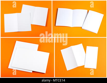 La conception de l'identité de l'entreprise, modèles, style de l'entreprise, série de livrets, pli du papier blanc vierge flyer Banque D'Images