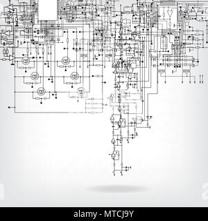 Schéma de circuit électronique - projet - Création graphique Illustration de Vecteur