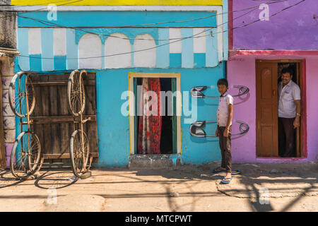 Peinture murale dans les bidonvilles d'Hyderabad Banque D'Images