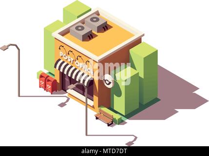 Bureau de poste isométrique vectoriel Illustration de Vecteur