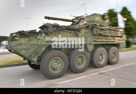 Rozvadov, République tchèque. 29 mai, 2018. Convoi de troupes américaines à la frontière ROZVADOV, traverse le 29 mai 2018, de se déplacer à travers la République tchèque au sein de l'exercice 2018 Grève Sabre. Photo : CTK Miroslav Chaloupka/Photo/Alamy Live News Banque D'Images