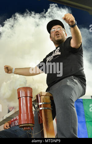 Toronto, Ontario, Canada. 25 mai, 2018. Au cours de 2018 Ultras Toronto FC MLS match de saison régulière entre les FC de Toronto (Canada) et le FC Dallas (USA) au BMO Field Crédit : Anatoliy Cherkasov SOPA/Images/ZUMA/Alamy Fil Live News Banque D'Images