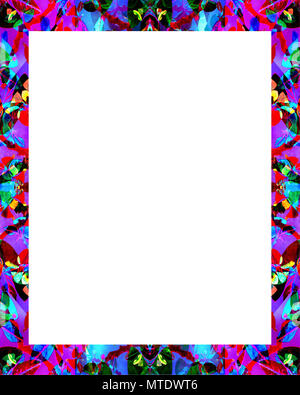 Cadre blanc avec fond décoré confine. Banque D'Images