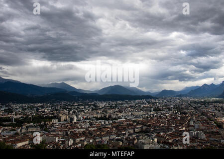 Une vue sur la forteresse de la bastille de Grenoble Banque D'Images