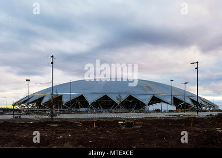 Arène de Samara, Russie - Avril 2018 : Coupe du monde de football 2018 construction du stade. Disposition des territoires voisins. Banque D'Images