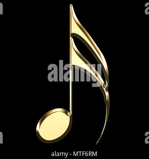 Note de musique d'illustration sur fond noir Banque D'Images