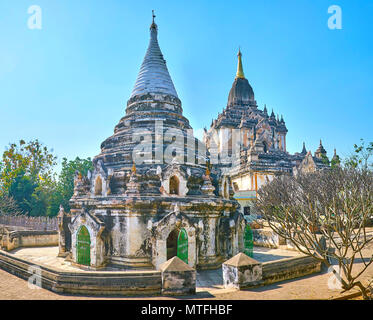 Le temple Gawdawpalin est l'un des plus grands monuments de Bagan parc archéologique, situé dans le vieux village de Bagan, Myanmar Banque D'Images