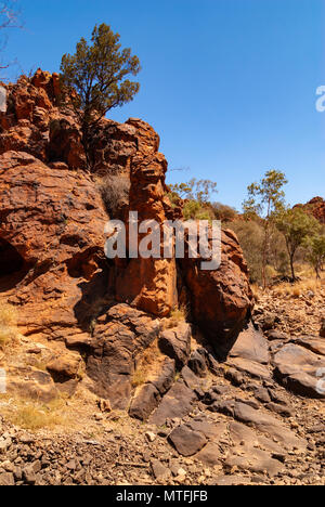 N'Dhala Gorge Nature Park in East MacDonnell près d'Alice Springs, Territoires du Nord, Australie Banque D'Images