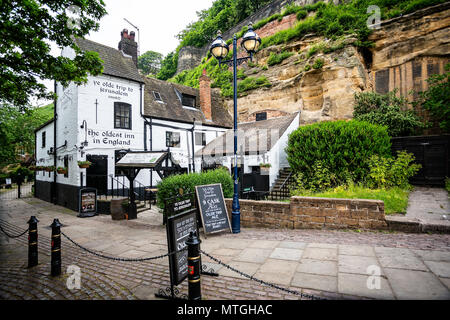 Ye Olde Trip to Jerusalem Pub pris dans Nottingham, Nottinghamshire, Angleterre le 24 mai 2018 Banque D'Images