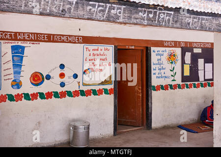 Hanoo-Yogma village et école Ladakh Banque D'Images