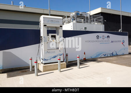 ITM Power energy storage du carburant propre station-service à hydrogène, Johnson Matthey, Swindon, Wiltshire, England, UK Banque D'Images