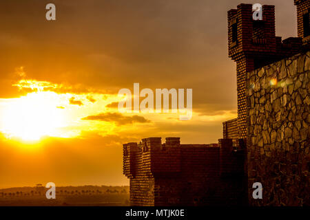 Château Château Pittamiglio, Piriapolis, Uruguay, coucher du soleil Banque D'Images