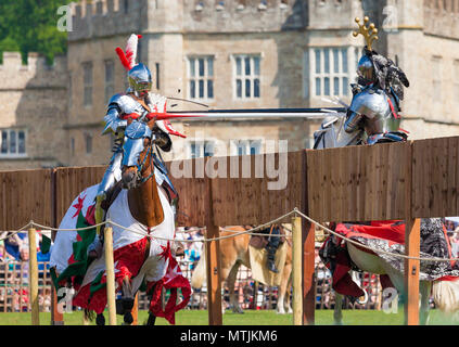 Tournoi de chevalerie médiévale le château de Leeds. Banque D'Images