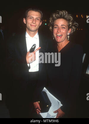 LOS ANGELES, CA - le 27 juin : (L-R) l'Acteur Christian Slater et publiciste Susan Culley assister à la variété Club of Southern California's Big Heart Award Hommage à Joe Roth le 27 juin 1991 au Century Plaza Hotel de Los Angeles, Californie. Photo de Barry King/Alamy Stock Photo Banque D'Images