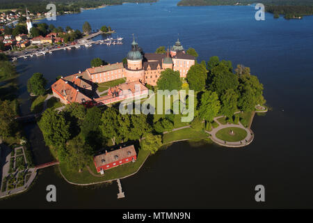 Vue aérienne du château Gripsholm suédois. Banque D'Images