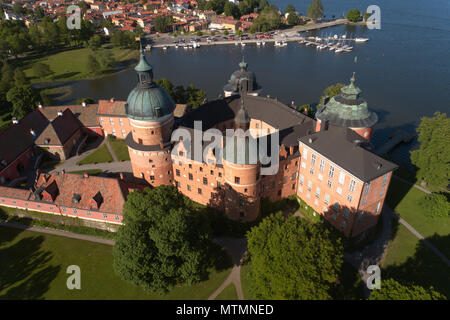 Vue aérienne du château Gripsholm suédois. Banque D'Images