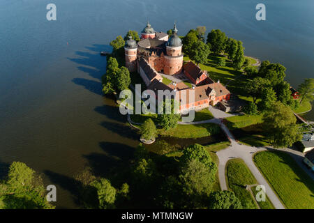 Vue aérienne du château Gripsholm suédois. Banque D'Images