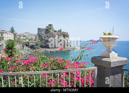 Château Norman en Aci Castello Village Sicile, Italie Banque D'Images