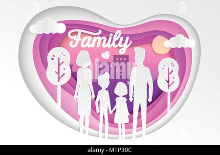 Famille - vector illustration papier moderne Illustration de Vecteur