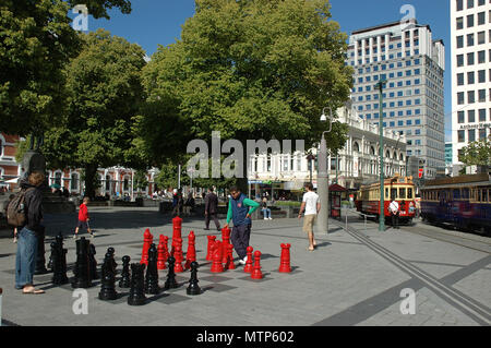 D'échecs en plein air, Christchurch, NZ, l'île du Sud, Nouvelle-Zélande Banque D'Images