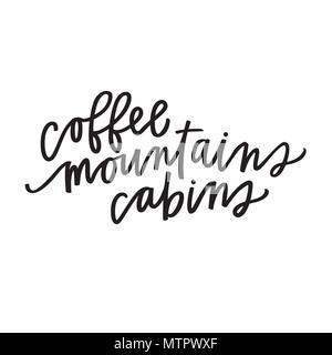 Le café, montagnes, cabines Illustration de Vecteur