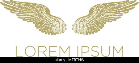 Ailes d'Ange d'or. logo template Illustration de Vecteur