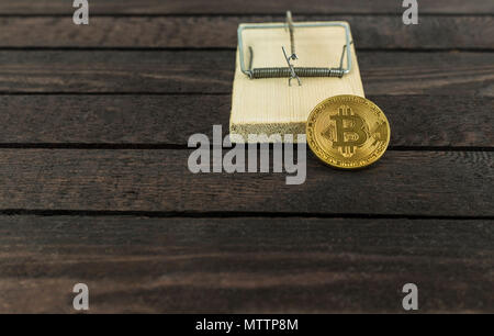 En Bitcoin, piège à souris piège financier concept Banque D'Images