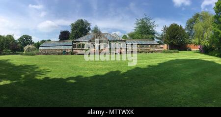 Weston-under-lézard, Angleterre, 29th, Mai, 2018. Weston Park maison seigneuriale. La Véranda serre à Weston Park Banque D'Images