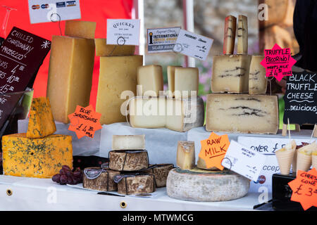 Et spécialité de fromage artisanal à un décrochage food festival. Oxfordshire, Angleterre Banque D'Images