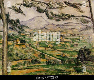 . Anglais : Mont Sainte-Victoire avec grand pin (1886-1887) par Paul Cezanne la Phillips Collection . entre vers 1886 et vers 1887 423 Mont Sainte-Victoire avec Pine 1886-1887 Paul Cezzane Banque D'Images