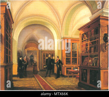 . Anglais : visite du Tsar Nicolas I de la bibliothèque publique. 1853 Посещение императором Николаем Русский : J'Публичной библиотеки . 1853 442 Nicolas I dans la Bibliothèque nationale russe Banque D'Images