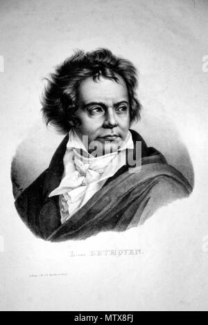 . Deutsch : Ludwig van Beethoven (1770-1827), pianiste österreichischer Komponist und deutscher Abstammung. Lithographie von Adolf Kunike, um 1820 . vers 1820. Adolf Kunike (1777-1838) ; Peter Foto 78 Geymayer Litho 02 Beethoven Kunike Banque D'Images