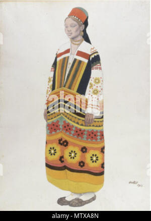 . Jeune fille de paysan, 1922 . 1922. bakst 533 paysanne russe par L. Bakst (1922) 6 Banque D'Images