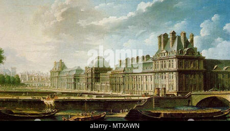 . Français : Le palais des Tuileries vu du Quai d'Orsay, par Nicolas-Jean-Baptiste Raguenet, vers 1757 . 1757. Nicolas-Jean-Baptiste Raguenet (1715-1793) 464 PalaisTuileries1757 Banque D'Images