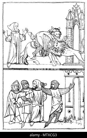 . English : Illustration de la page 315 du livre . 1868. Paulin Paris 468 Paris, Paulin - Romans de la Table Ronde, tome 1 - Illu p315 Banque D'Images