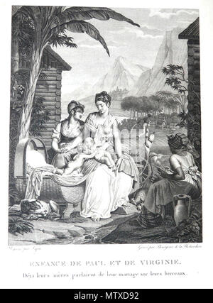 . English : Gravure de Paul et Virginie, édition Didot de 1806, dessin de Louis Lafitte. 1806. Jacques-Henri Bernardin de Saint-Pierre, Louis Lafitte 471 Paul virginie 18062 enfance lafitte Banque D'Images