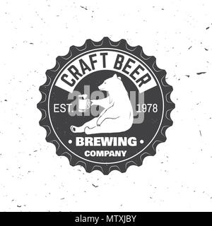 Badge de la bière artisanale. Vector illustration. Vintage design pour bar, pub et restaurant d'affaires. Pour beeror Coaster Beer bottle cap. Typographie design pour Illustration de Vecteur