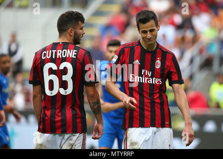 Turin, Italie. 29 avr, 2018. football, SAN SIRO Milan, championnat 2017-2018 20-5-2018 -Milan Florence dans l'image : Cutrone Kalinic et indépendants : Crédit Photo Agency/Alamy Live News Banque D'Images