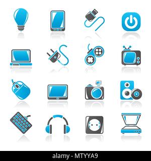Les appareils électroniques les icônes des objets - vector icon set Illustration de Vecteur