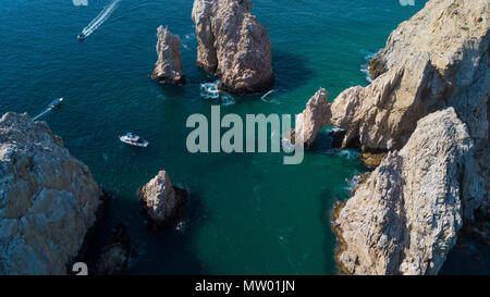 Vue aérienne de la côte de l'océan, Cabo San Lucas, Baja California Sur, péninsule de Basse-Californie, au nord-ouest du Mexique Banque D'Images