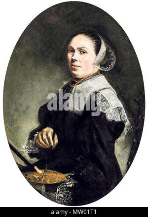 . L'auto-portrait . Nederlands : Zelfportret van Judith Leyster rond 1653 English : Auto-portrait de Judith Leyster ca. Circa 1653 550 1653 . Autoportrait Judith Leyster autour de 1653 autre version 01 Banque D'Images