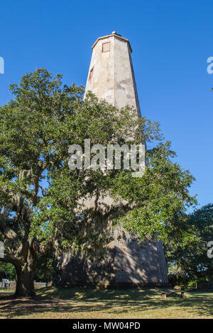 Bald Head Island Caroline du billet d'escapade à la plage. Visitez le phare historique, recherche de coquillages sur la plage, vous pourrez profiter de l'écologie. Banque D'Images