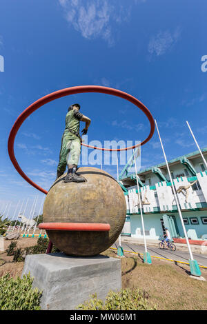 Le milieu universitaire Provincial de Beisbol stadium à Cienfuegos, Cuba. Banque D'Images