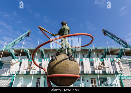 Le milieu universitaire Provincial de Beisbol stadium à Cienfuegos, Cuba. Banque D'Images